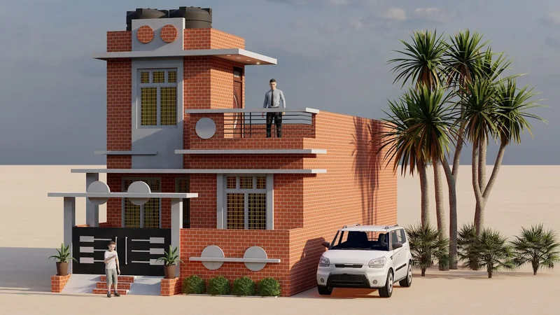 3 Bedroom House Plan,गाँव में बनाये सबसे शानदार घर का नक्शा ,Best 3D House